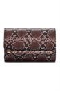 Pink Snakeskin Print Foldover Clutch Bag, Image 1 of 5