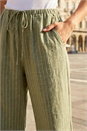 KHAKI Petite Stripe Pull On Stretch Trouser, Image 4 of 4
