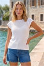 White Crochet Broderie Knit Top, Image 3 of 4