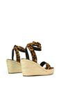 Brown XY LONDON Brown 'Linda' Strappy Platform Woven Wedge Heel Sandals, Image 3 of 5