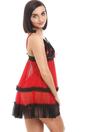 Red Sheer Babydoll With Thong, Image 4 of 6