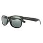 Black Polaroid Black Rectangle Shiny Black Grey Polarized Sunglasses, Image 2 of 4
