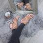 Light Pink AJVANI Light Pink High Heel Crossed Straps Buckle Strappy Sandals, Image 5 of 6