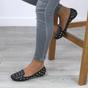 Black Flat Studded Loafers Ballet Pumps, Image 5 of 6