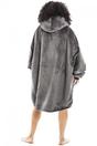 Dark Grey Camille Lingerie Dark Grey Sherpa Fleece Hoodie with Elasticated Cuffs & Giant Pocket, Image 3 of 6
