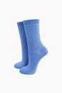 Blue Sock Talk Blue Polka Dots Combed Cotton Glitter Socks, Image 1 of 4