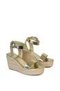 Gold XY LONDON Gold 'Linda' Strappy Platform Woven Wedge Heel Sandals, Image 3 of 5