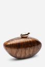 Dark Brown Where's That From Dark Brown Benna Marble Acrylic Clutch, Image 3 of 6
