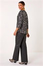 Silver Metallic Soft Touch V-Neck Top, Image 3 of 5