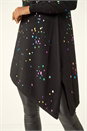 Black Longline Metallic Spot Asymmetric Jumper, Image 5 of 5