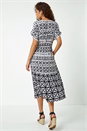 Ivory  Aztec Button Down Midi Dress, Image 3 of 6