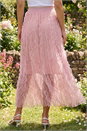 Light Pink Textured Mesh Skirt, Image 3 of 4