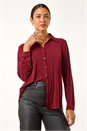 Red Glitter Button Up Stretch Blouse , Image 4 of 5