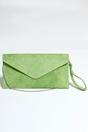 Green Green Suede Envelope Luxe Clutch Bag - Laura, Image 2 of 2