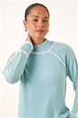 Blue Petite Contrast Ribbed Knit Jumper, Image 5 of 5