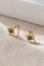 Gold Sterling Silver Opal Starburst Studs, Image 2 of 2