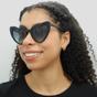 Black Saint Laurent Black Cat Eye Black Blue Gradient Sunglasses, Image 5 of 6