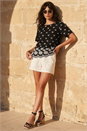 Black Floral Embroidered Top, Image 2 of 4