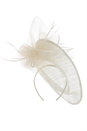 Ivory  Curved Sinamay Disc Fascinator, Image 3 of 4
