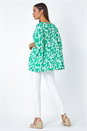 Green Swirl Print Button Back Tunic Top, Image 3 of 5