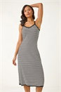 Black Stripe Crochet Midi Dress, Image 2 of 5