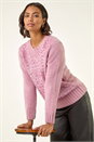 Pink Sparkly Crew Neck Knit Jumper, Image 2 of 5