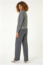 Charcoal Sequin Detail High Neck Jumper, Image 3 of 7