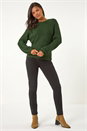 Khaki Soft Knit Blouson Jumper, Image 2 of 5