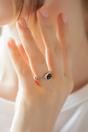 Silver Sterling Silver Black Zirconia Floral Ring, Image 2 of 4
