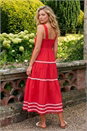 CORAL Ric Rac Tiered Midi Dress, Image 3 of 4