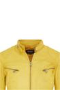 Yellow Slim-Fit Leather Biker Jacket-Tulsa, Image 6 of 7
