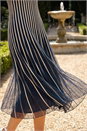 Navy  Ribbon Mesh Midi Dress, Image 4 of 4