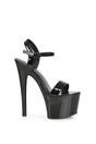 Black XY LONDON Black 'Matilda' Statement Strappy Sky High Stiletto Platform Heels, Image 1 of 4