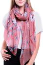 Light Pink Large Butterfly Print Lightweight Scarf, Image 1 of 2