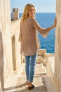 Beige Spot Print Pleated Tunic Top, Image 3 of 4