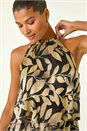 Gold Plisse Foil High Neck Top, Image 4 of 5