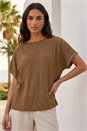 Chocolate Textured Stretch Tunic Top, Image 1 of 4