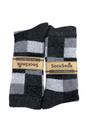 Grey 1 Pack Ladies Checkered Patterned Wool Blend Socks, Image 2 of 5