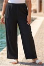 Black Curve Textured Stretch Trouser, Image 1 of 4