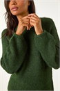 Khaki Soft Knit Blouson Jumper, Image 5 of 5