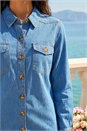 Denim Denim Button Down Shirt Dress, Image 4 of 4