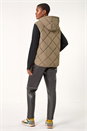 Khaki Hooded Quilt Gilet, Image 3 of 8