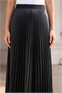 Black Faux Leather Pleated Skirt, Image 4 of 4