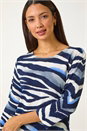 Blue Ombre Animal Print Knit Jumper , Image 4 of 5