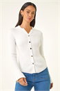 Ivory  Dusk Collared Button Jumper, Image 1 of 7