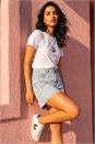 Ivory Dusk Cotton Cherry Stretch T-Shirt , Image 1 of 4