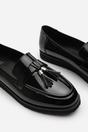 Black 'Lucy' Tasselled Slip On School Loafer, Image 4 of 5