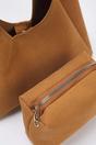 Brown WOVCOR Brown Oval Shoulder Bag With Matching Pouch, Image 3 of 3