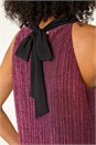 Rose Glitter Plisse Halter Neck Top, Image 6 of 6