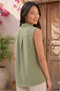 KHAKI Petite Button Up Front Blouse , Image 3 of 4